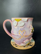 MEDIUM - Pink Bee / Flower Mug