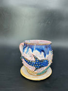 MEDIUM whale shark coral wrap around mug 8