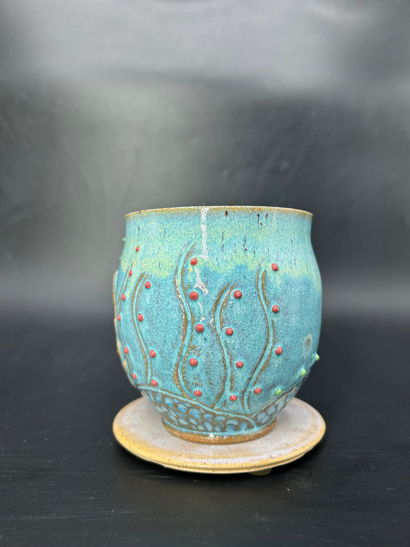 MEDIUM leopard shark coral mug 1