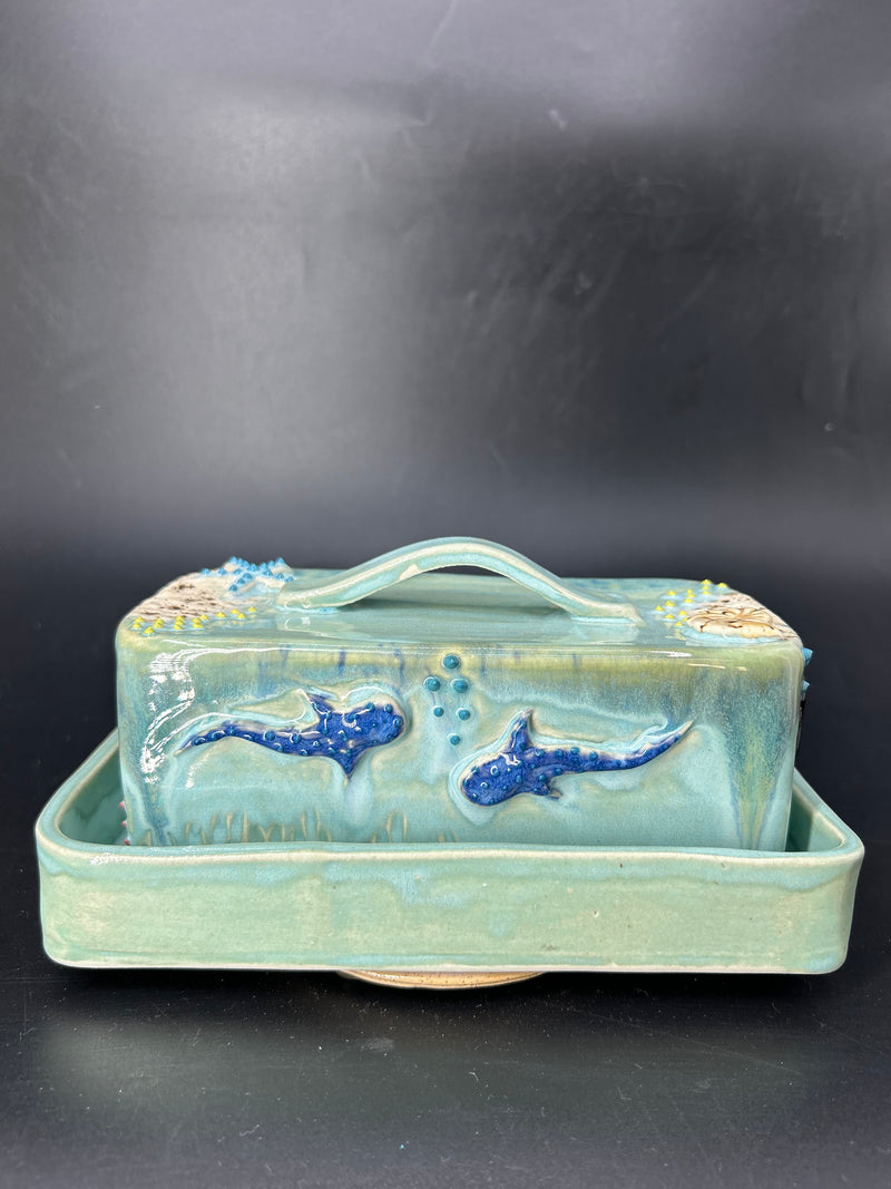 WRAP AROUND - BUTTER DISH whaleshark/ turtle / manta