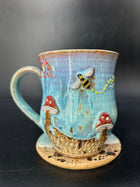 MEDIUM bee / mushroom mug 7