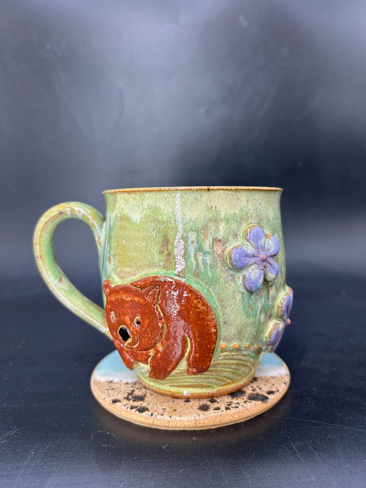 MEDIUM Australian wombat / flower mug 3