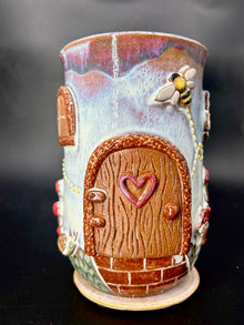 NEW - fairy door / Bee-Mushroom VASE