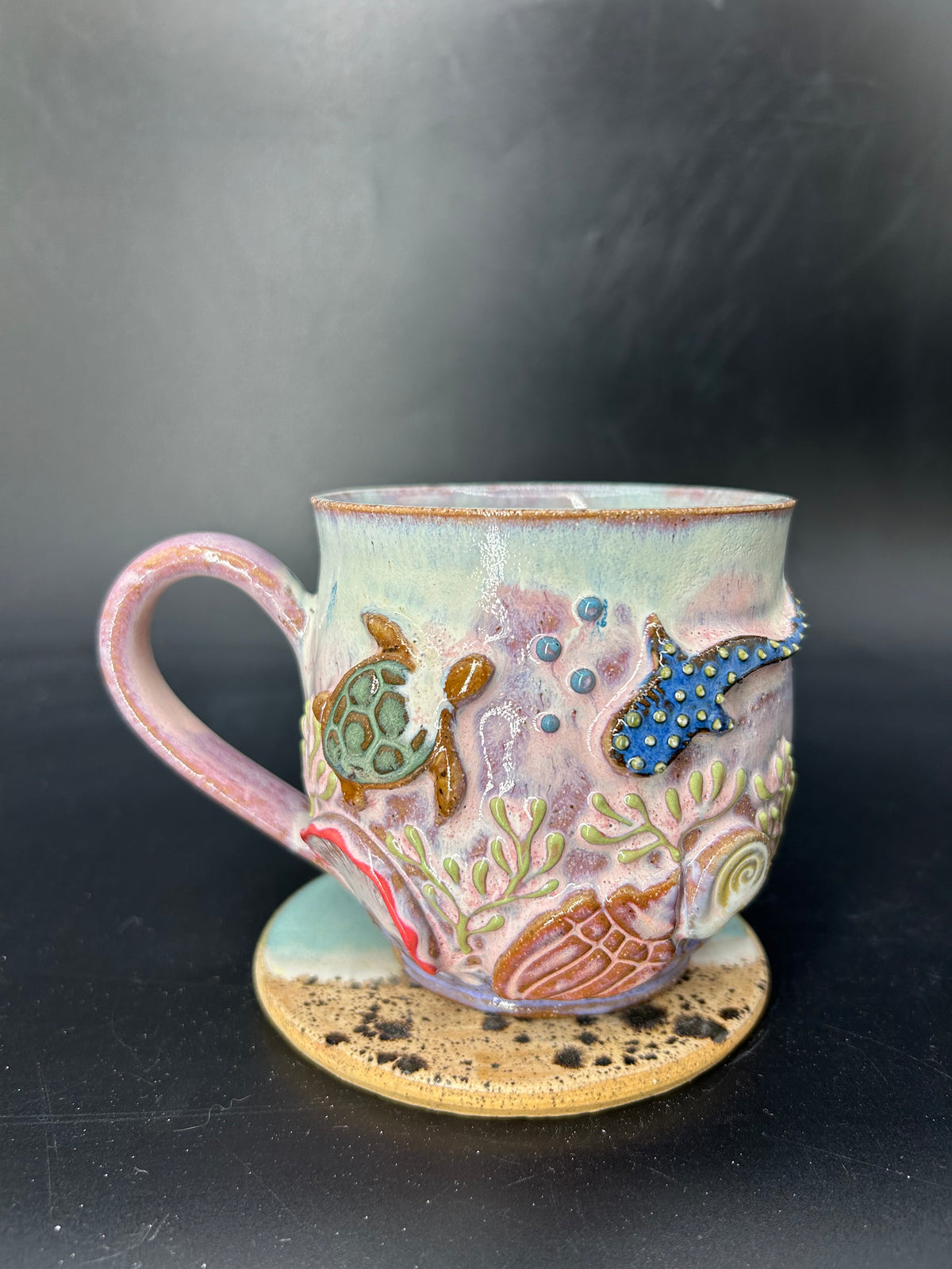 MEDIUM turtle / whale shark mug 6