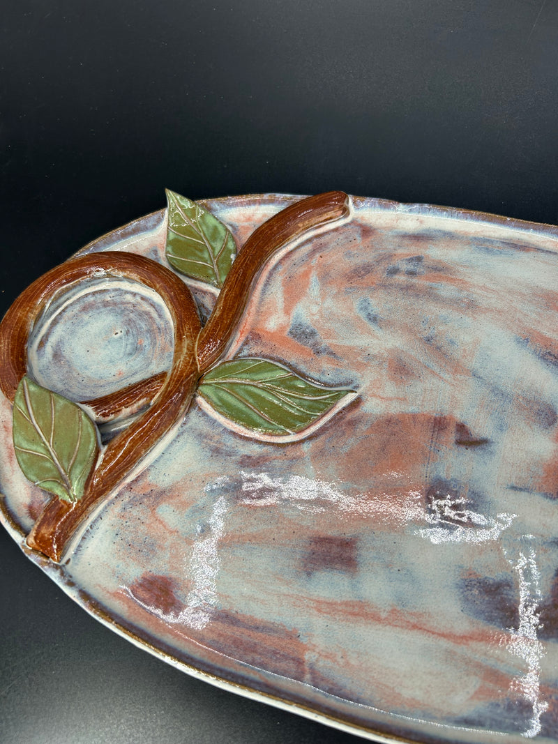 NEW - LARGE CHARCUTERIE BOARD - flower vine / dragonflies