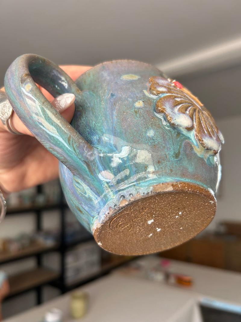 IMPERFECT - MEDIUM hibiscus mug 11